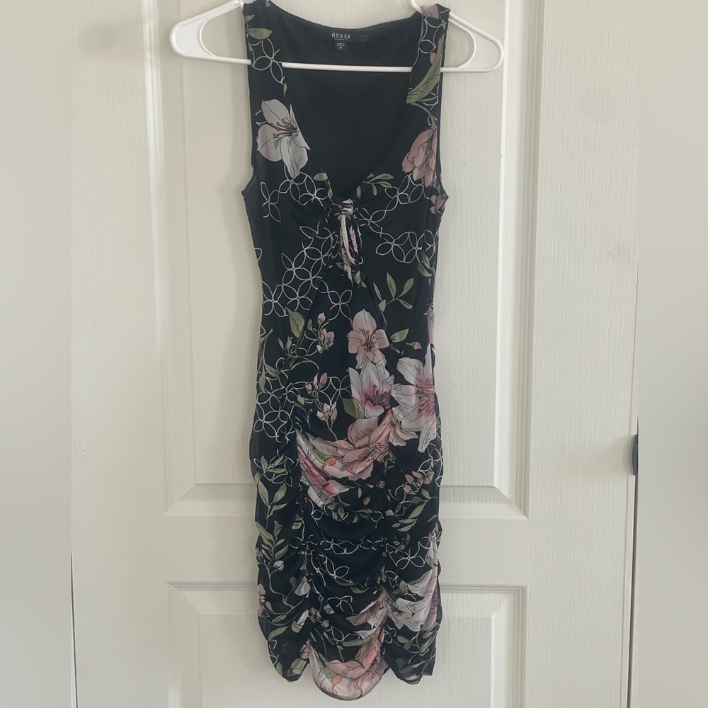 Guess Sleeveless Floral Mesh Dress XS